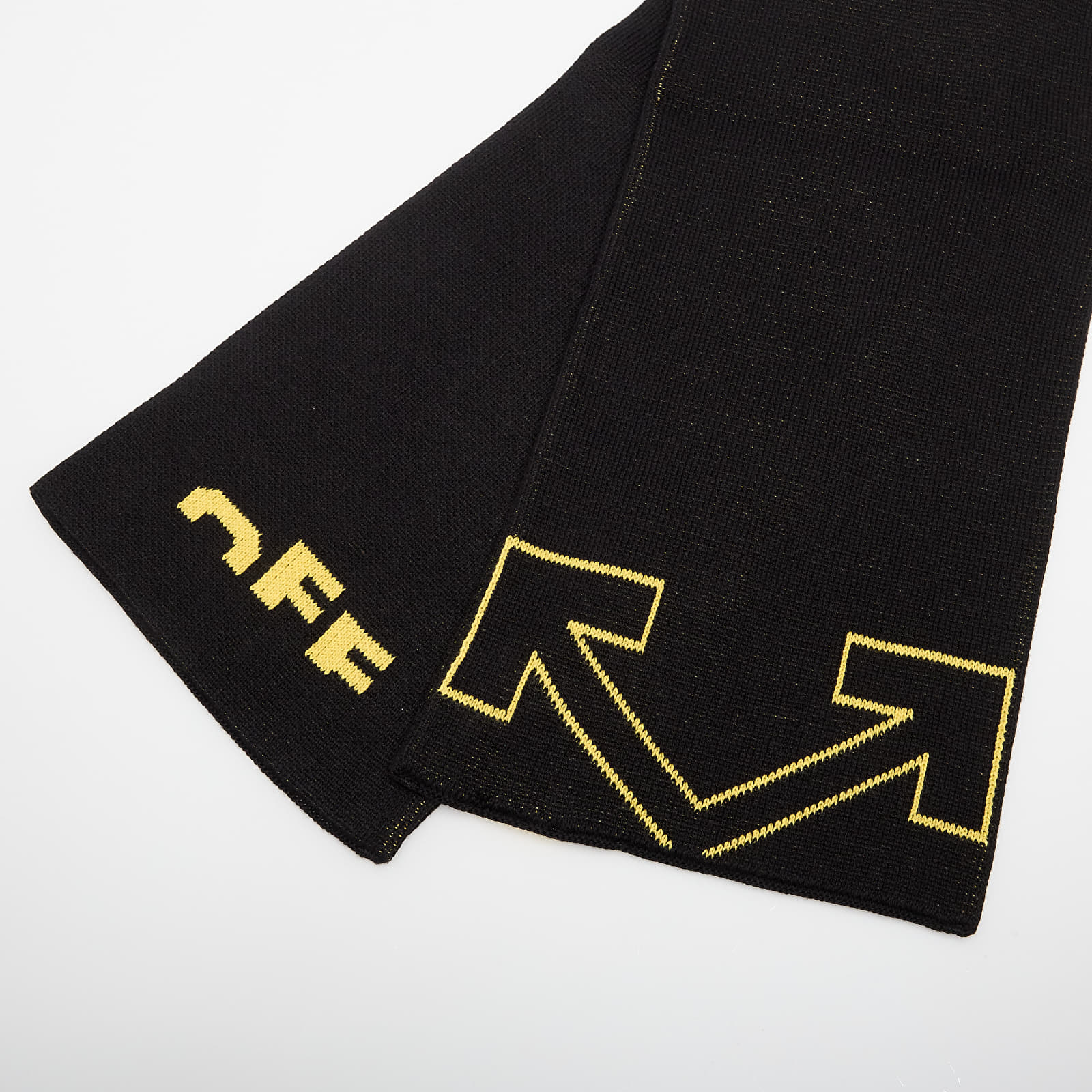 Šali OFF-WHITE KIDS Type Logo Scarf Black/ Yellow