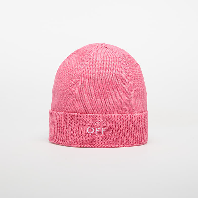 OFF-WHITE KIDS Off Stamp Clear Beanie Fuchsia/ White