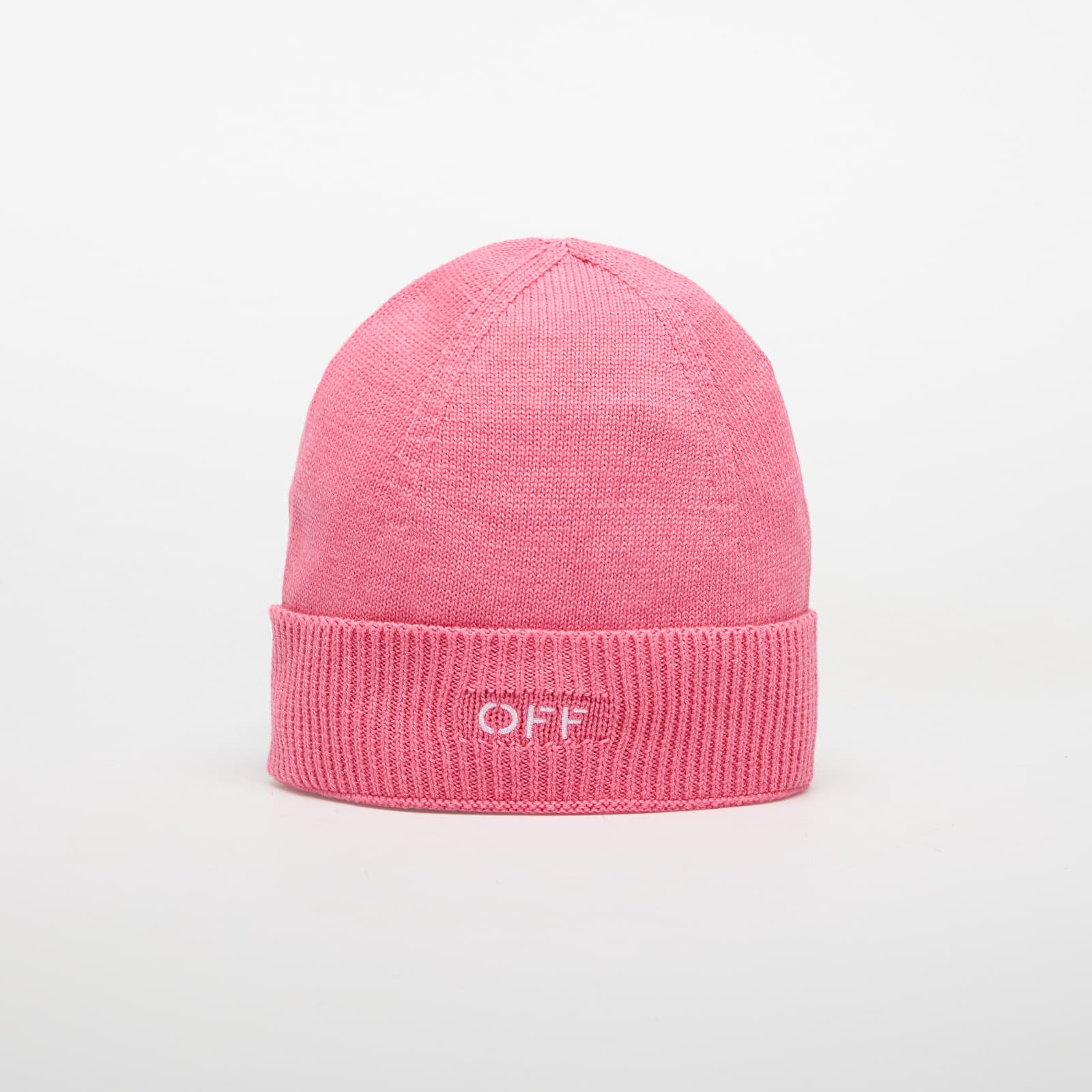 Hats OFF-WHITE KIDS Off Stamp Clear Beanie Fuchsia/ White