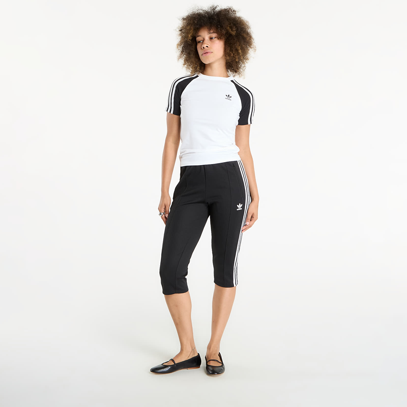 Jogger-housut adidas Capri Trackpant Black/ White