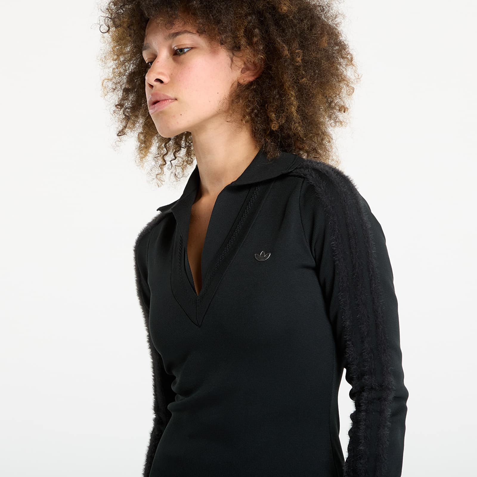 Mekko adidas Long Sleeve Collared Dress Black