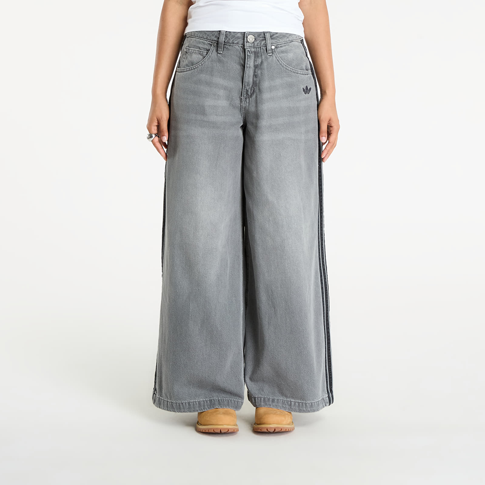 Naisten housut adidas Adicolor Denim Adilenium Pant Washed Grey Denim