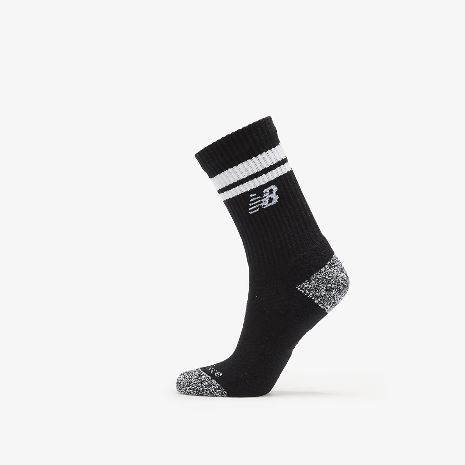 Socken - Männer New Balance Active Lifestyle Striped Crew Socks 3-Pack White/ Black/ Grey