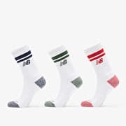 New Balance Active Lifestyle Striped Crew Socks 3-Pack White