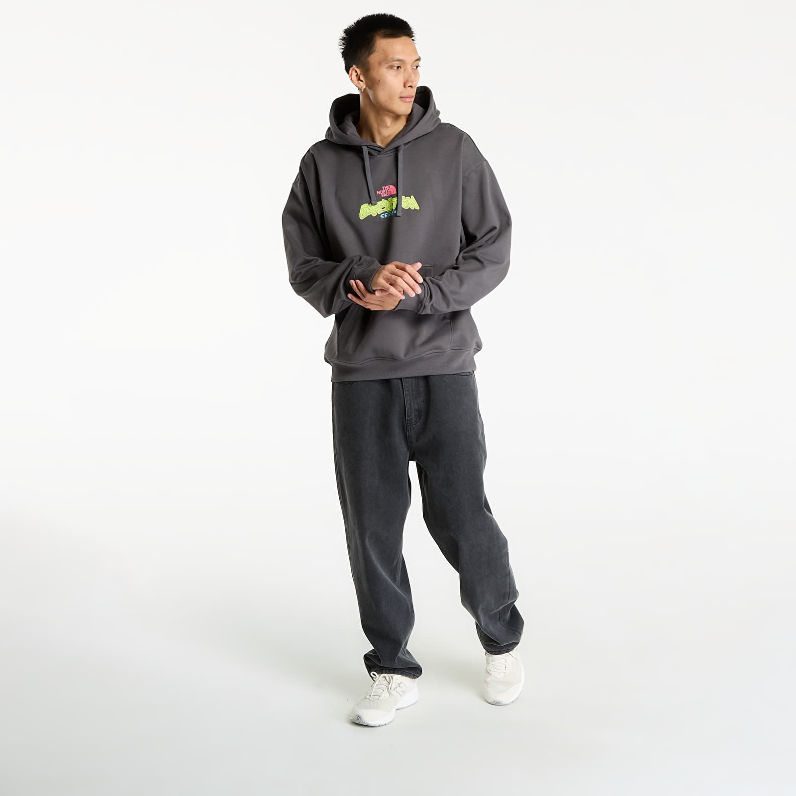 Hupparit ja collegepaidat The North Face U Expedition Celebration Oversized Hoodie UNISEX Anthracite Grey