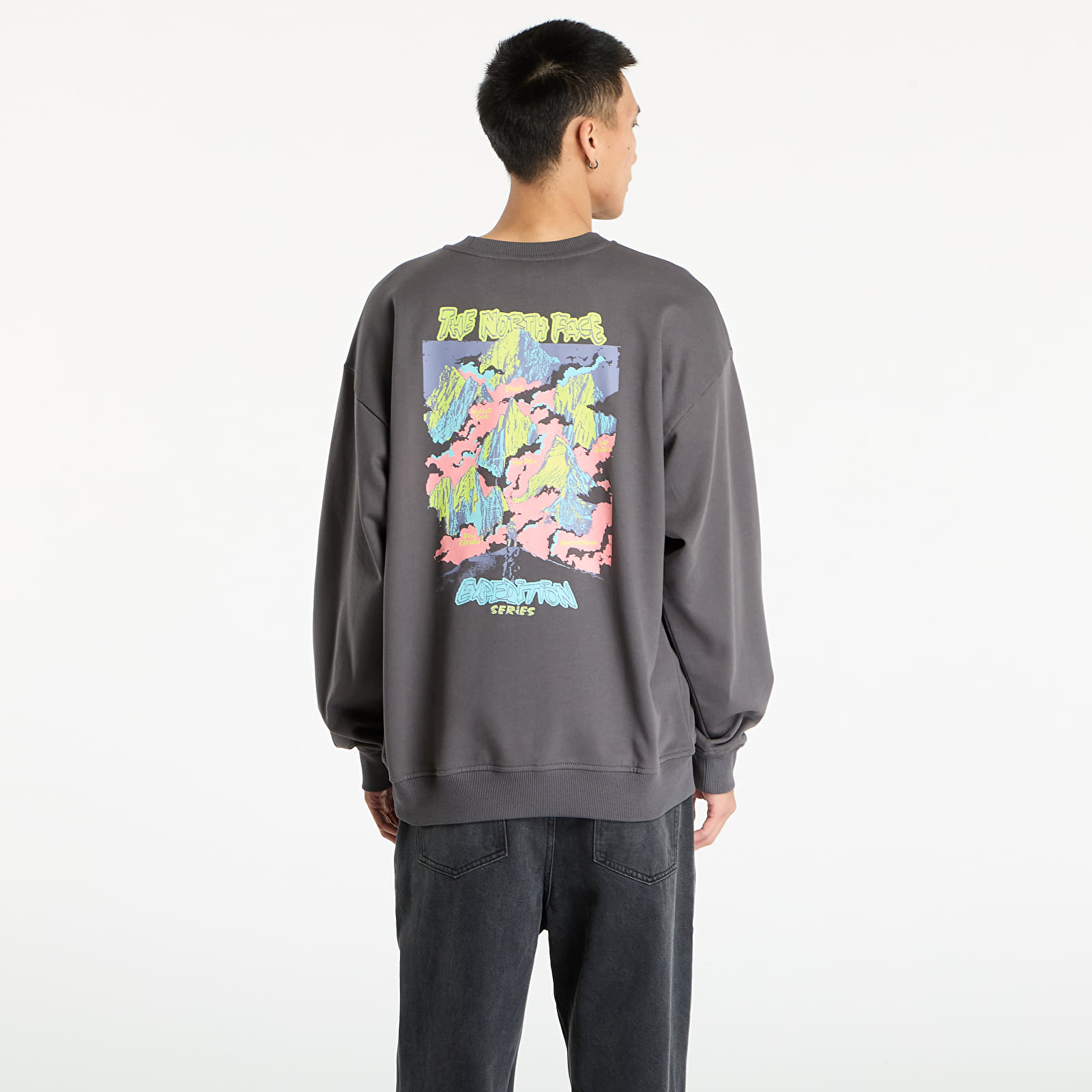 Dukserice The North Face U Expedition Celebration Oversized Crew UNISEX Anthracite Grey