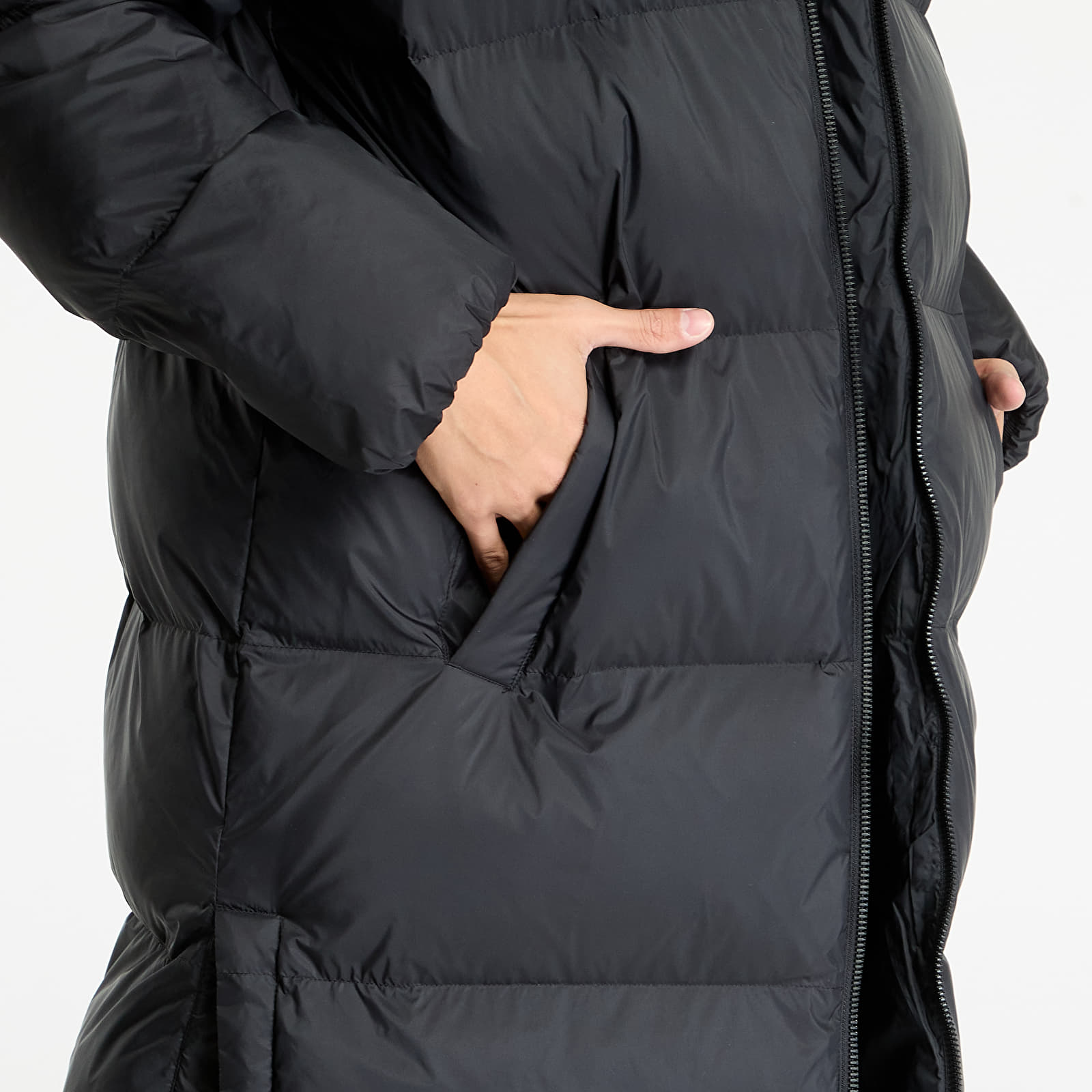 Plašči Calvin Klein Jeans Ls Long Length Hooded Coat Black