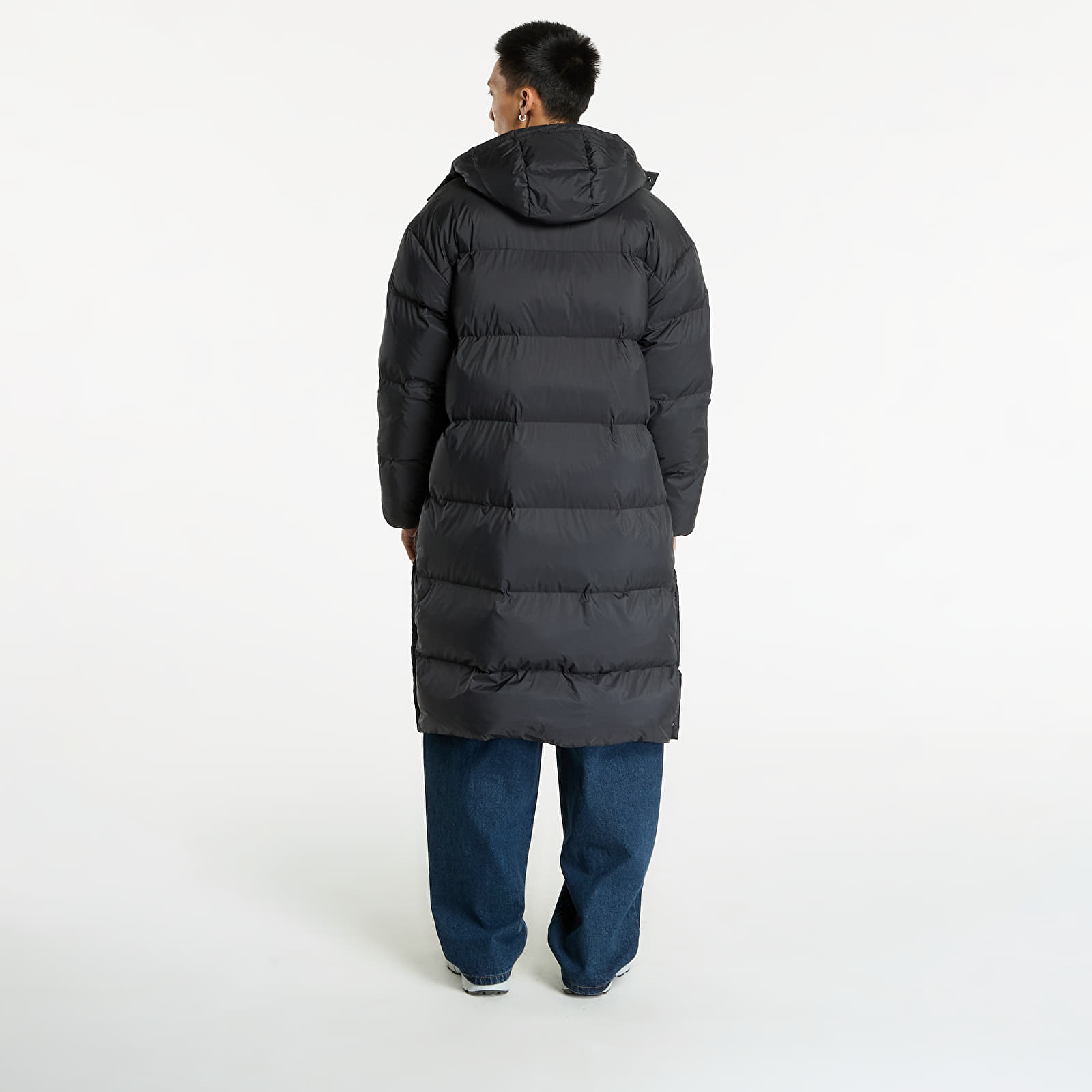 Plašči Calvin Klein Jeans Ls Long Length Hooded Coat Black