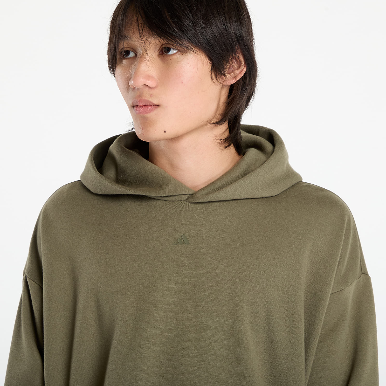 Mikiny adidas Basketball Fleece Hoodie UNISEX Olive Strata