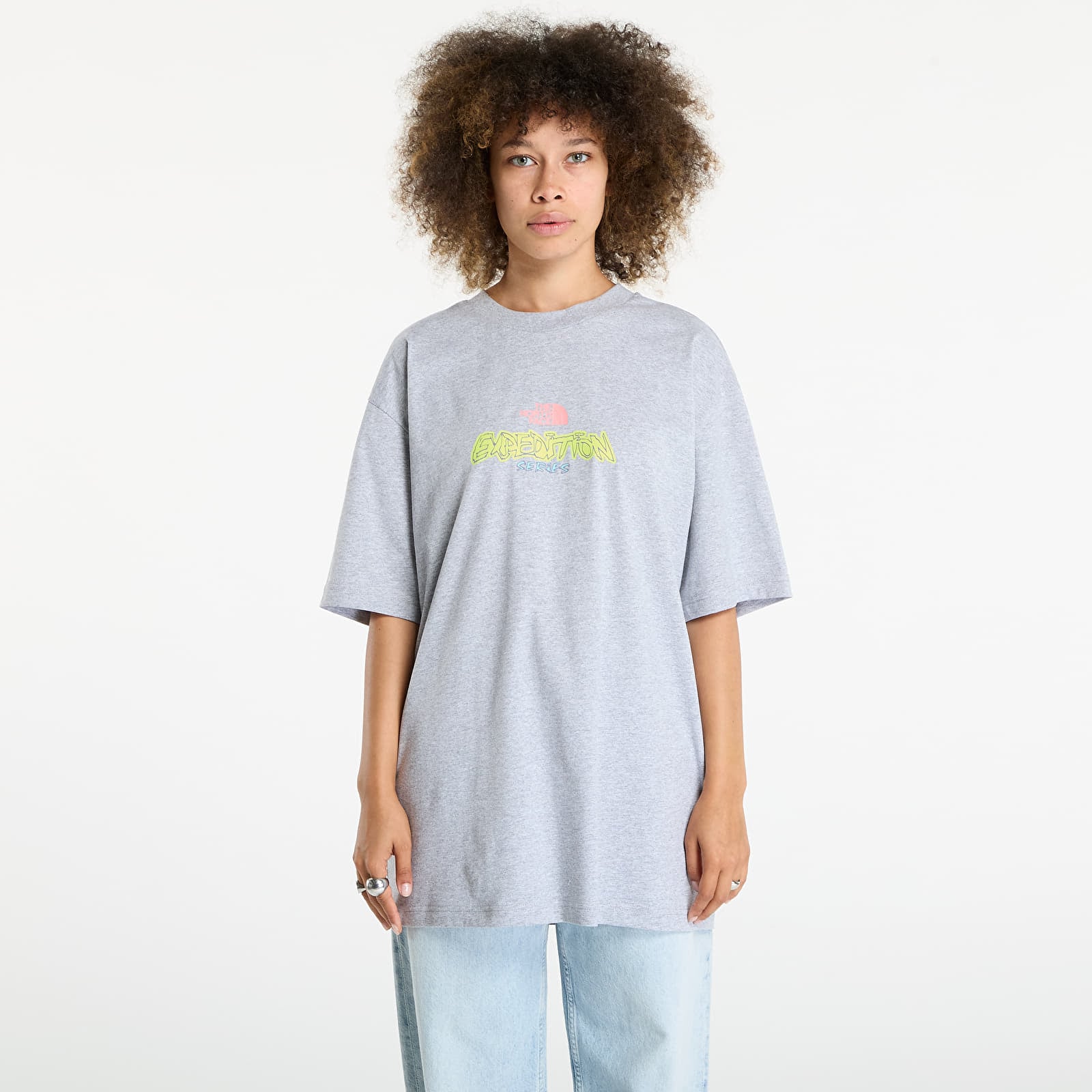 T-Shirts The North Face U Expedition Celebration Oversized S/S Tee UNISEX Light Grey Heather