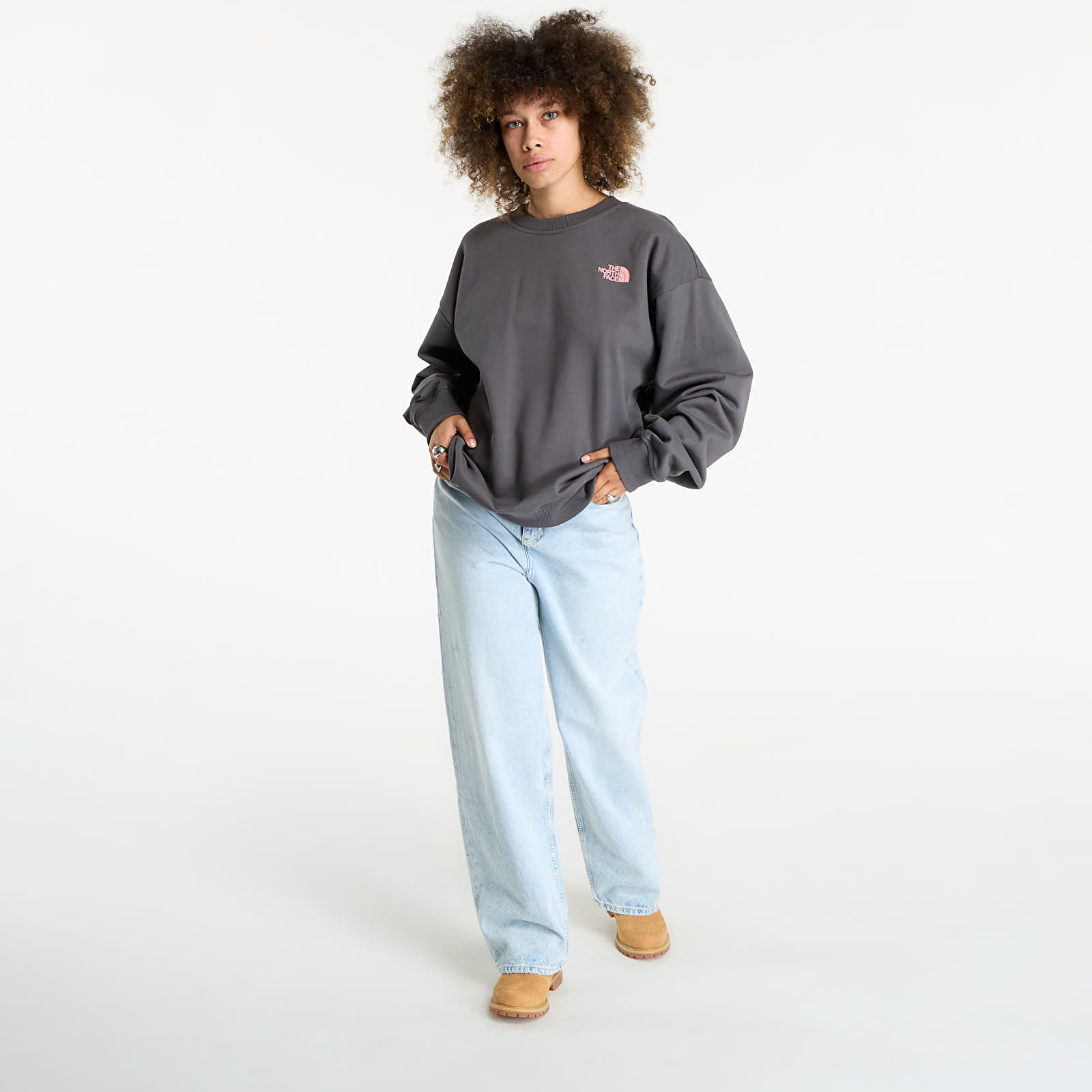 Dukserice The North Face U Expedition Celebration Oversized Crew UNISEX Anthracite Grey
