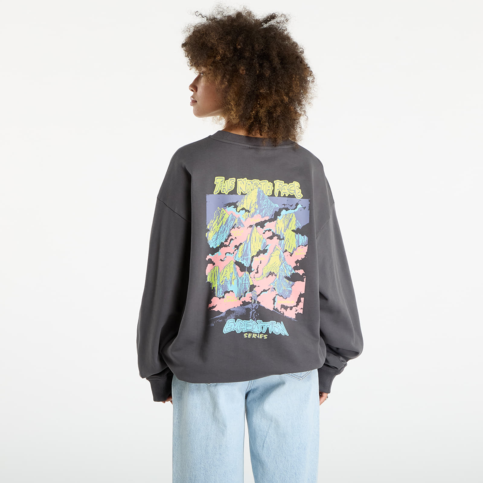 Dukserice The North Face U Expedition Celebration Oversized Crew UNISEX Anthracite Grey