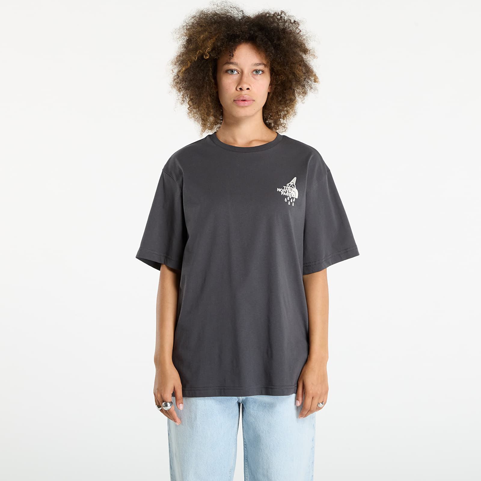 Trička The North Face U Powder Days Relaxed S/S Tee Graphic UNISEX Asphalt Grey