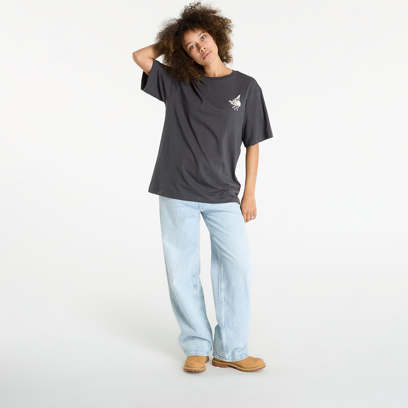 Trička The North Face U Powder Days Relaxed S/S Tee Graphic UNISEX Asphalt Grey