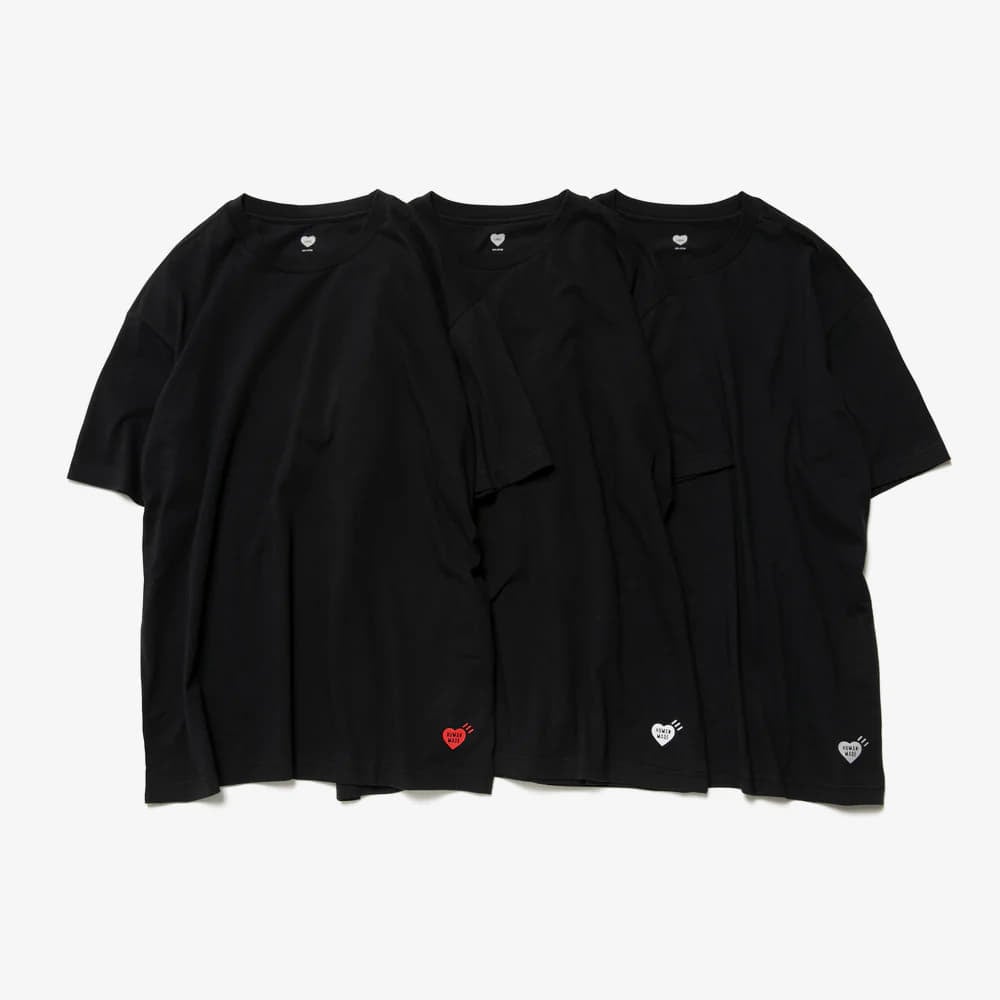 T-paidat HUMAN MADE 3-Pack T-Shirt Set Black