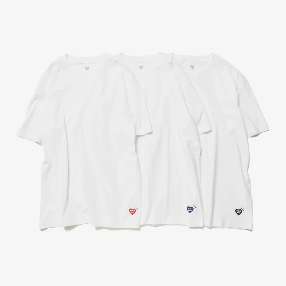 T-paidat HUMAN MADE 3-Pack T-Shirt Set White