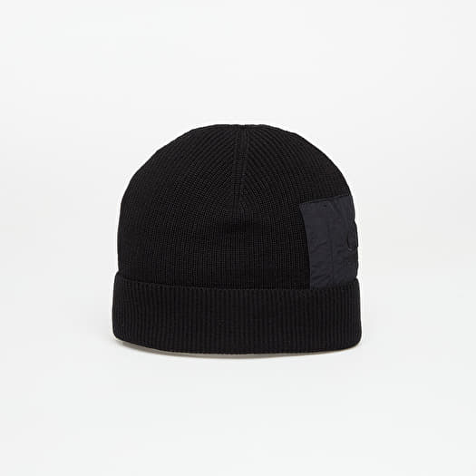 C.P. Company Extrafine Merino Wool Zip Pocket Beanie Black