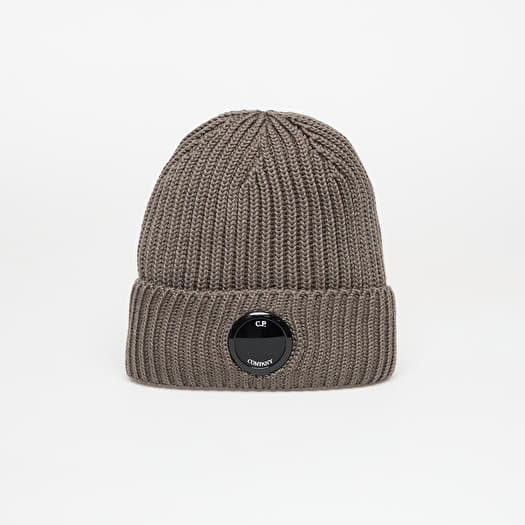 C.P. Company Extrafine Merino Wool Lens Beanie Walnut Beige