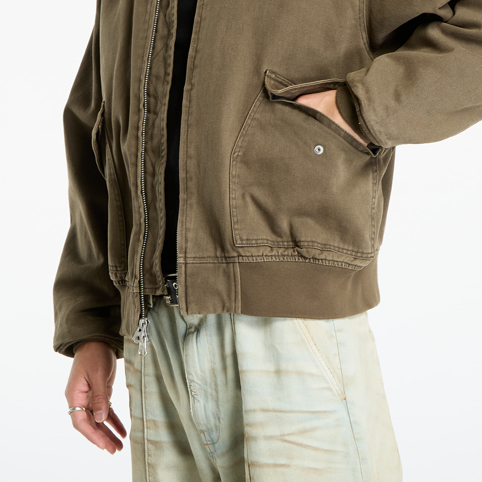 Pánske bundy OBEY Fade Wash Cwu Jacket Wren Faded Wash