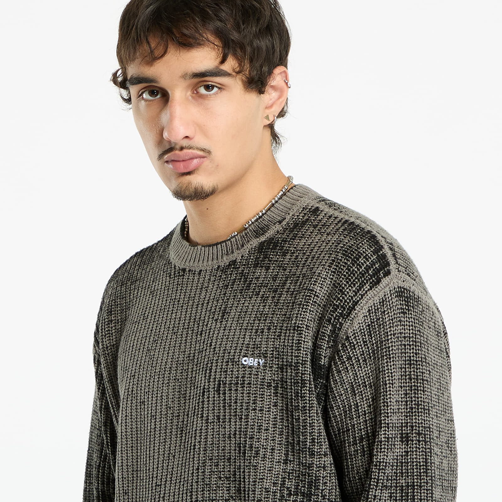 Pánske mikiny OBEY Spray Effect Sweater Black Multi