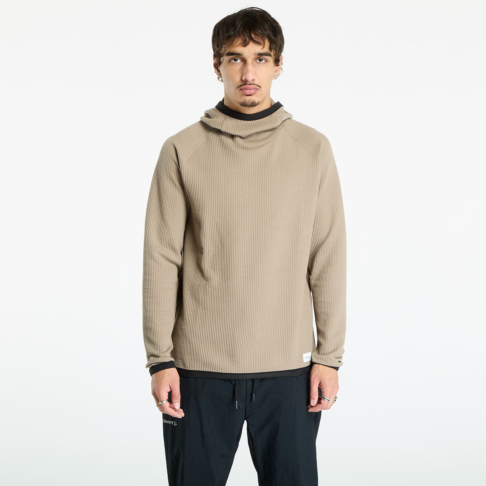 Суитшърт Craft Grid Hood Taupe L