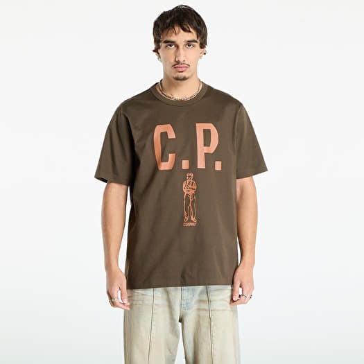 C.P. Company Mercerized 30/2 Jersey Twisted Short Sleeve Logo T-Shirt Ivy Green