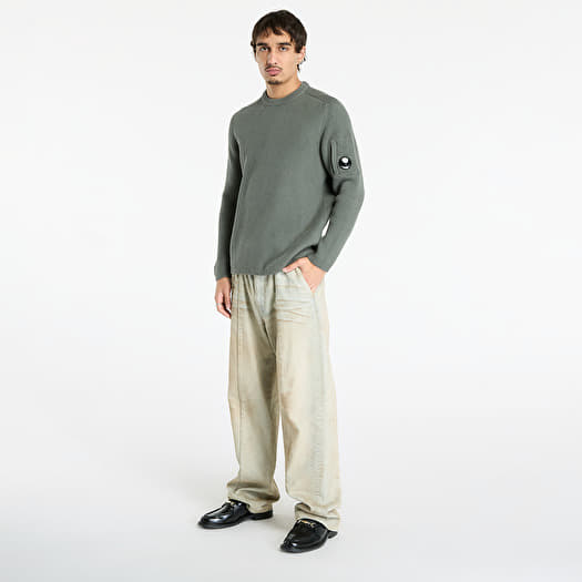 C.P. Company Full Rib Crewneck Lens Sweater Gunmetal Grey | Footshop