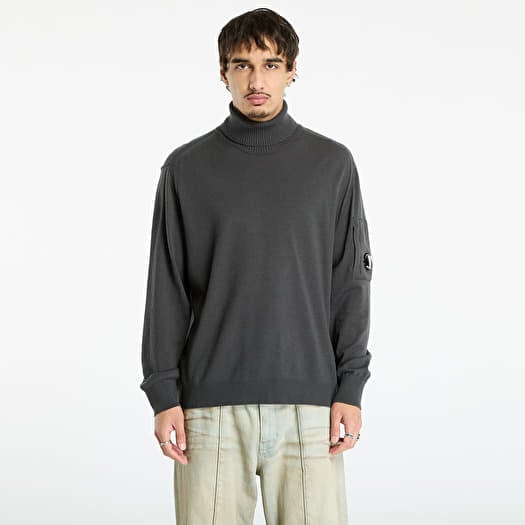 C.P. Company Extrafine Merino Wool Turtleneck Sweater Dark Shadow Grey