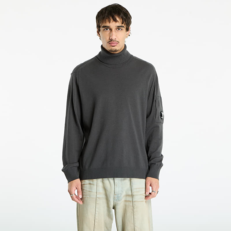 Genser C.P. Company Extrafine Merino Wool Turtleneck Sweater Dark Shadow Grey