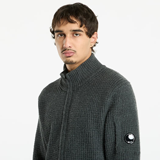 Sweaters C.P. Company Lambswool Grs Full Zip Sweater Dark Shadow