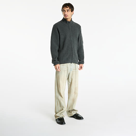 C.P. Company Lambswool Grs Full Zip Sweater Dark Shadow Grey