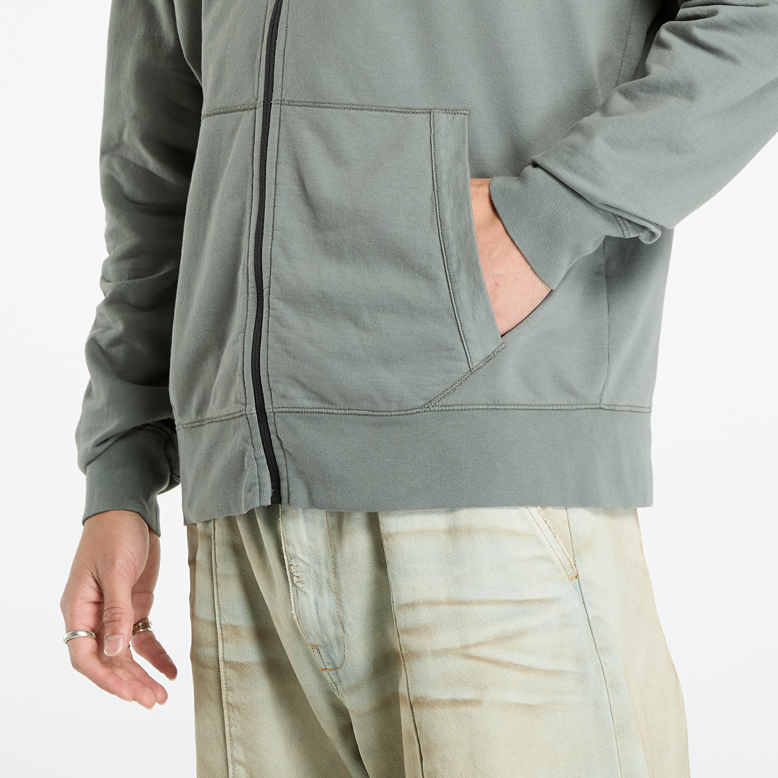 Hupparit ja collegepaidat C.P. Company Light Fleece Hooded Full Zip Sweatshirt Gunmetal Grey