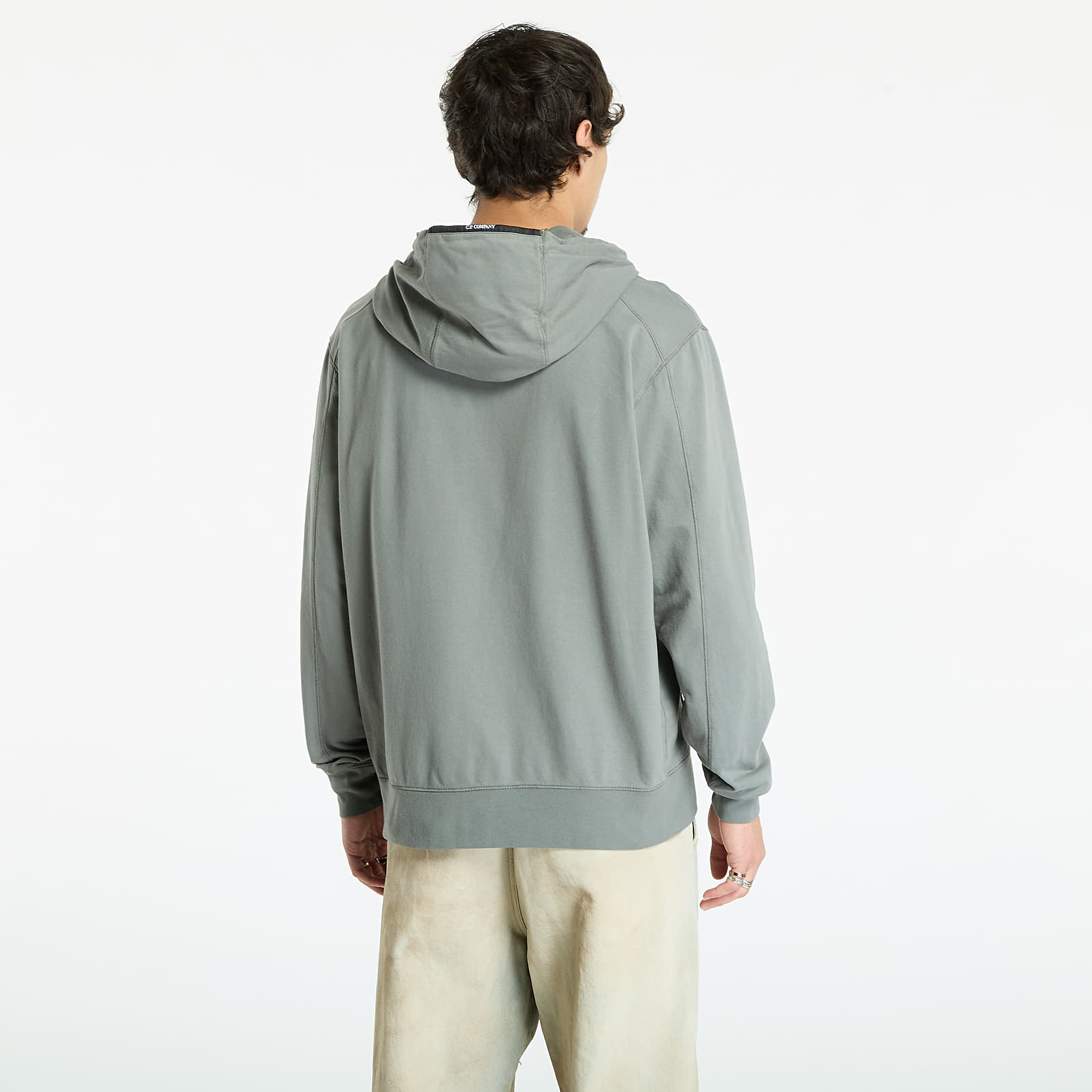 Hupparit ja collegepaidat C.P. Company Light Fleece Hooded Full Zip Sweatshirt Gunmetal Grey