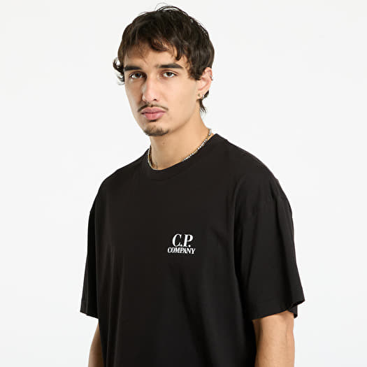 C.P. Company 30/1 Jersey Short Sleeve Logo T-Shirt Black | Footshop