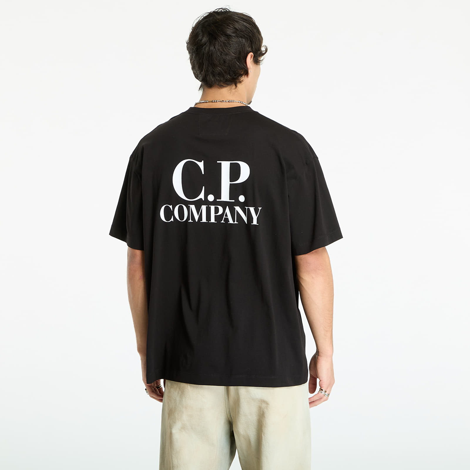T-paidat C.P. Company 30/1 Jersey Short Sleeve Logo T-Shirt Black