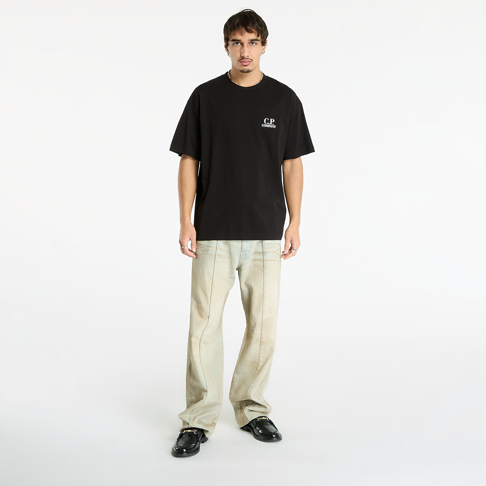 T-paidat C.P. Company 30/1 Jersey Short Sleeve Logo T-Shirt Black
