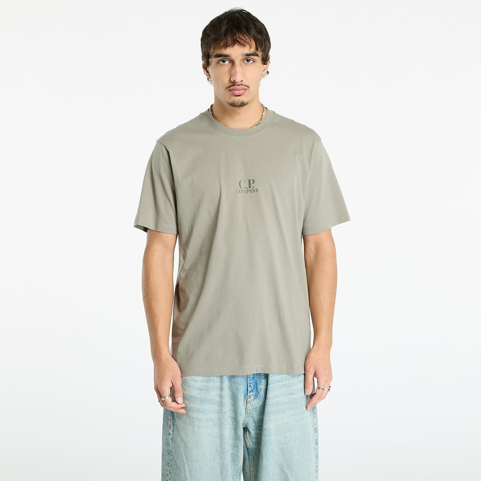 Tricou C.P. Company 30/1 Jersey British Sailor Short Sleeve Logo T-Shirt Fungi Grey M