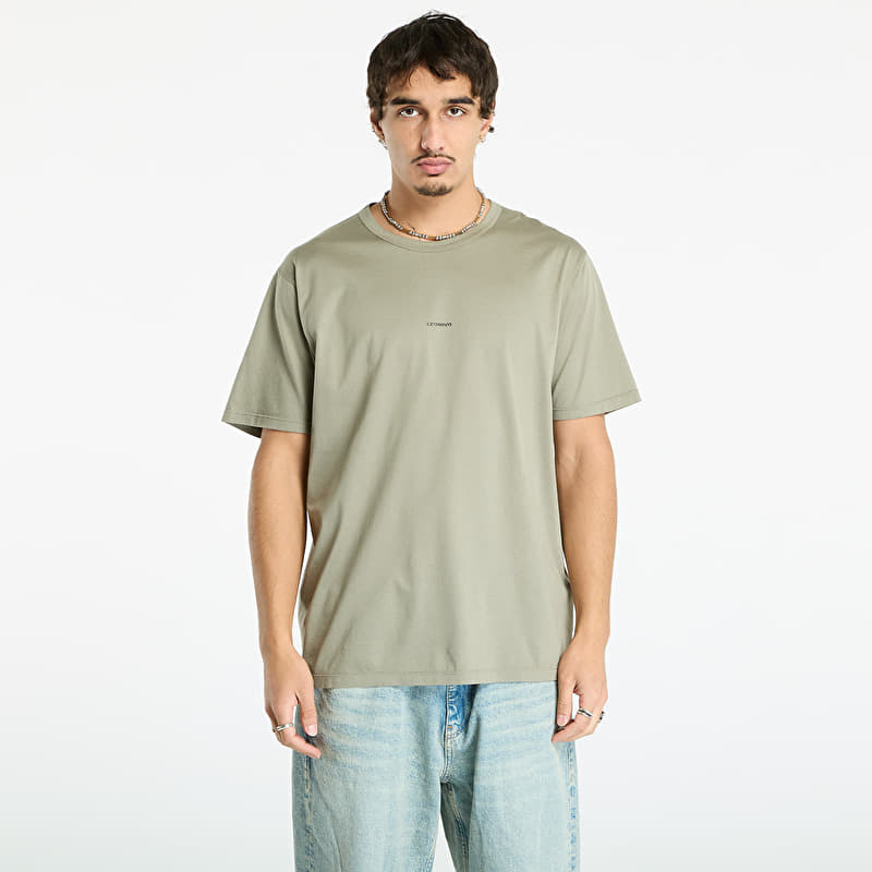 C.P. Company Mercerized 70/2 Jersey Gasato Short Sleeve Logo T-Shirt Fungi Grey