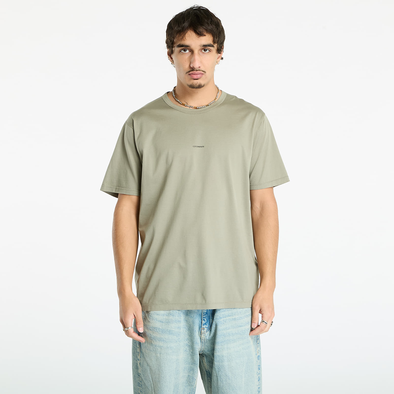 T-shirts C.P. Company Mercerized 70/2 Jersey Gasato Short Sleeve Logo T-Shirt Fungi Grey