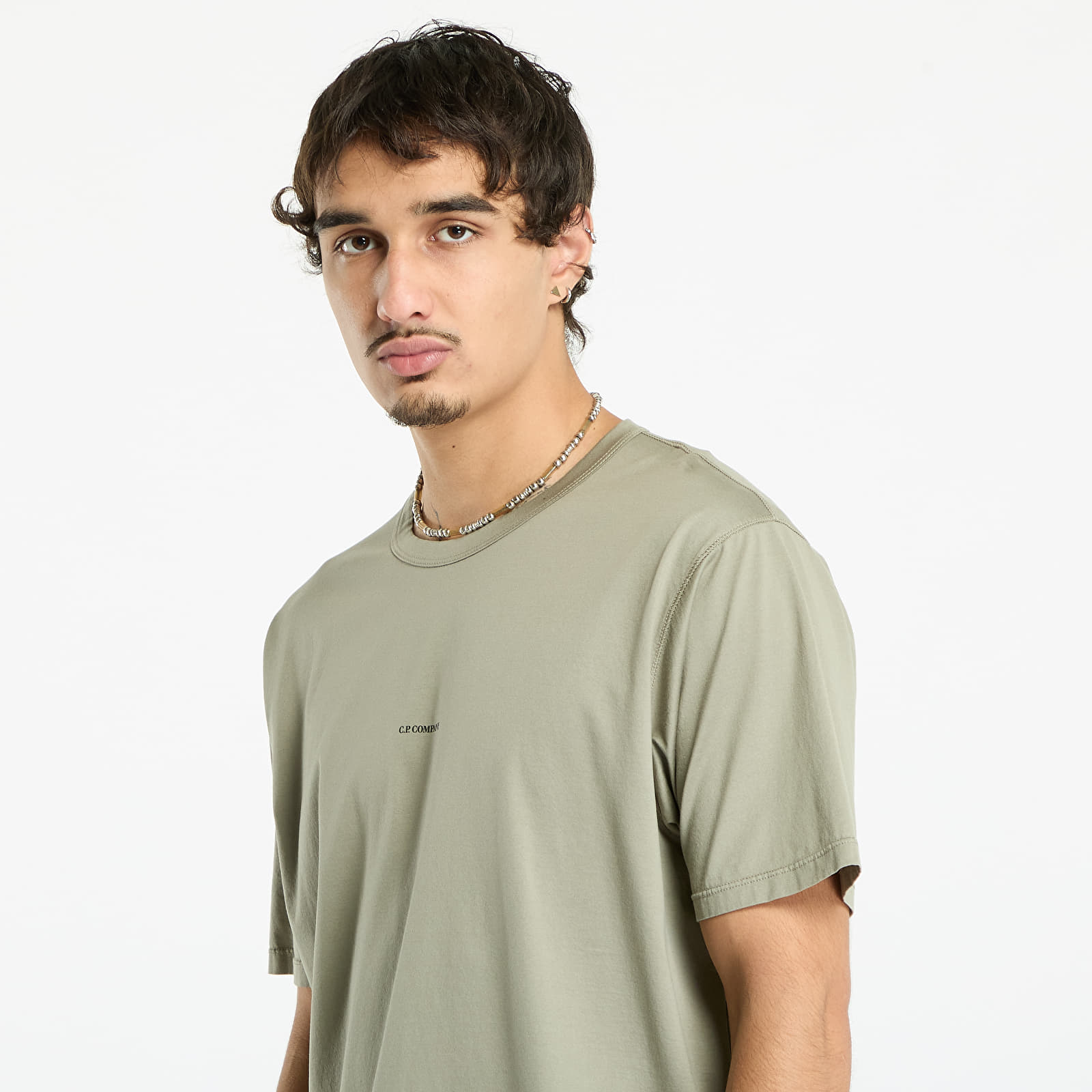 T-shirts C.P. Company Mercerized 70/2 Jersey Gasato Short Sleeve Logo T-Shirt Fungi Grey