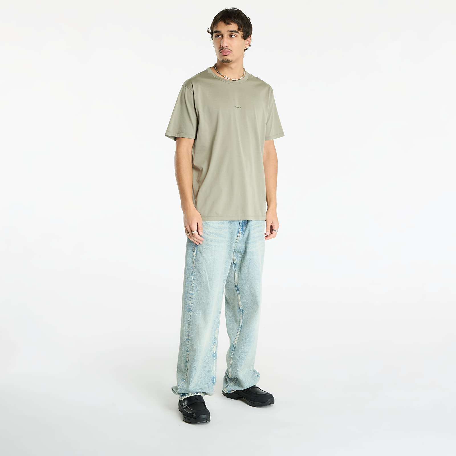 T-shirts C.P. Company Mercerized 70/2 Jersey Gasato Short Sleeve Logo T-Shirt Fungi Grey