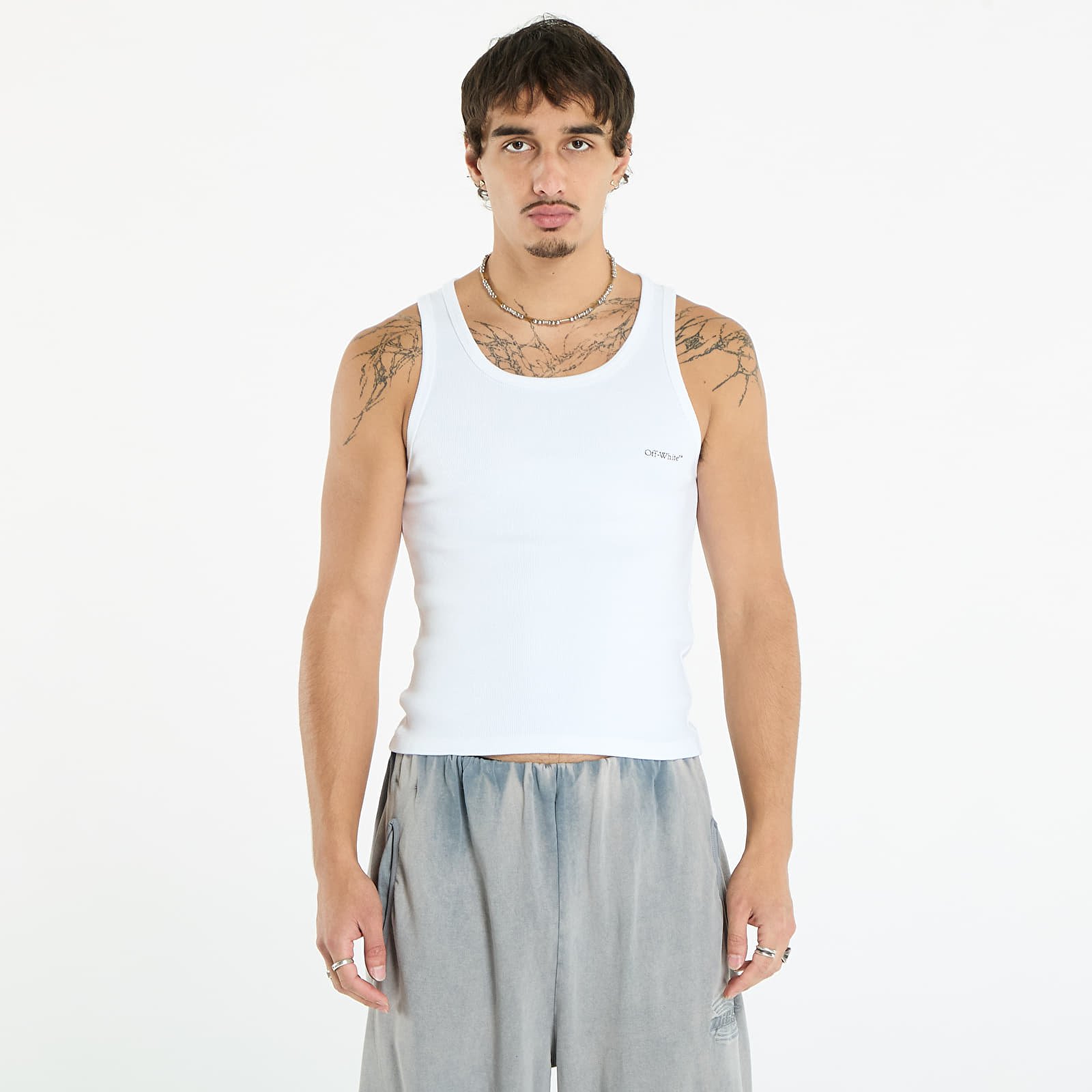 Majice bez rukava Off-White Off Bookish Rib Tanktop White/ Black