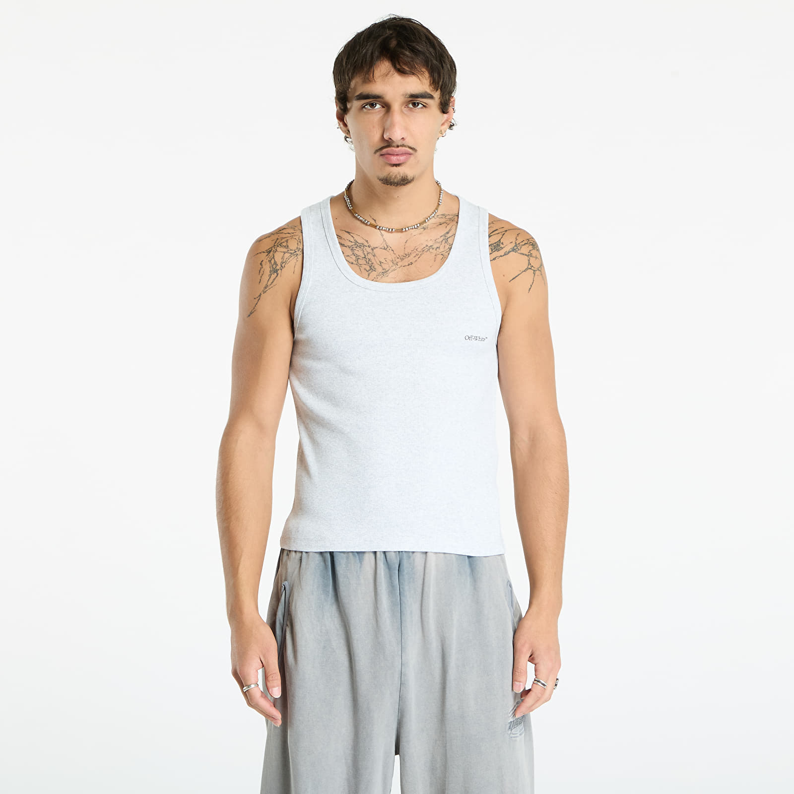 Majice bez rukava Off-White Off Bookish Rib Tank Grey Melange/ Black