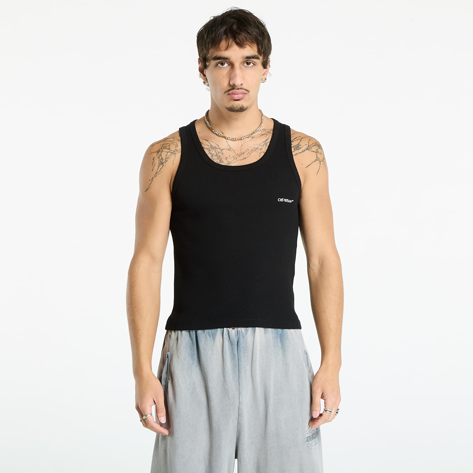 Majice bez rukava Off-White Off Bookish Rib Tanktop Black/ White