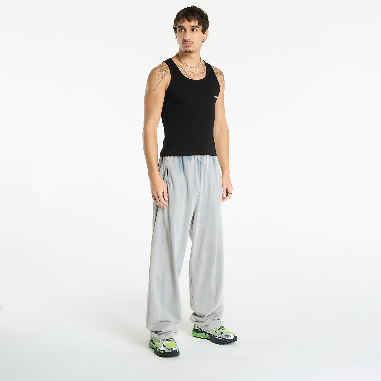 Majice bez rukava Off-White Off Bookish Rib Tanktop Black/ White