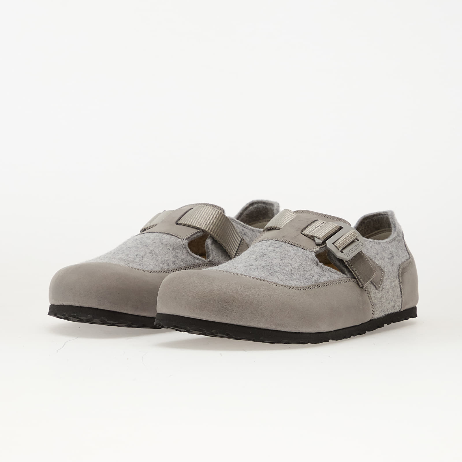 Miesten kengät Birkenstock London Nova Felt Leather/ Textile/ Felt Stone Coin