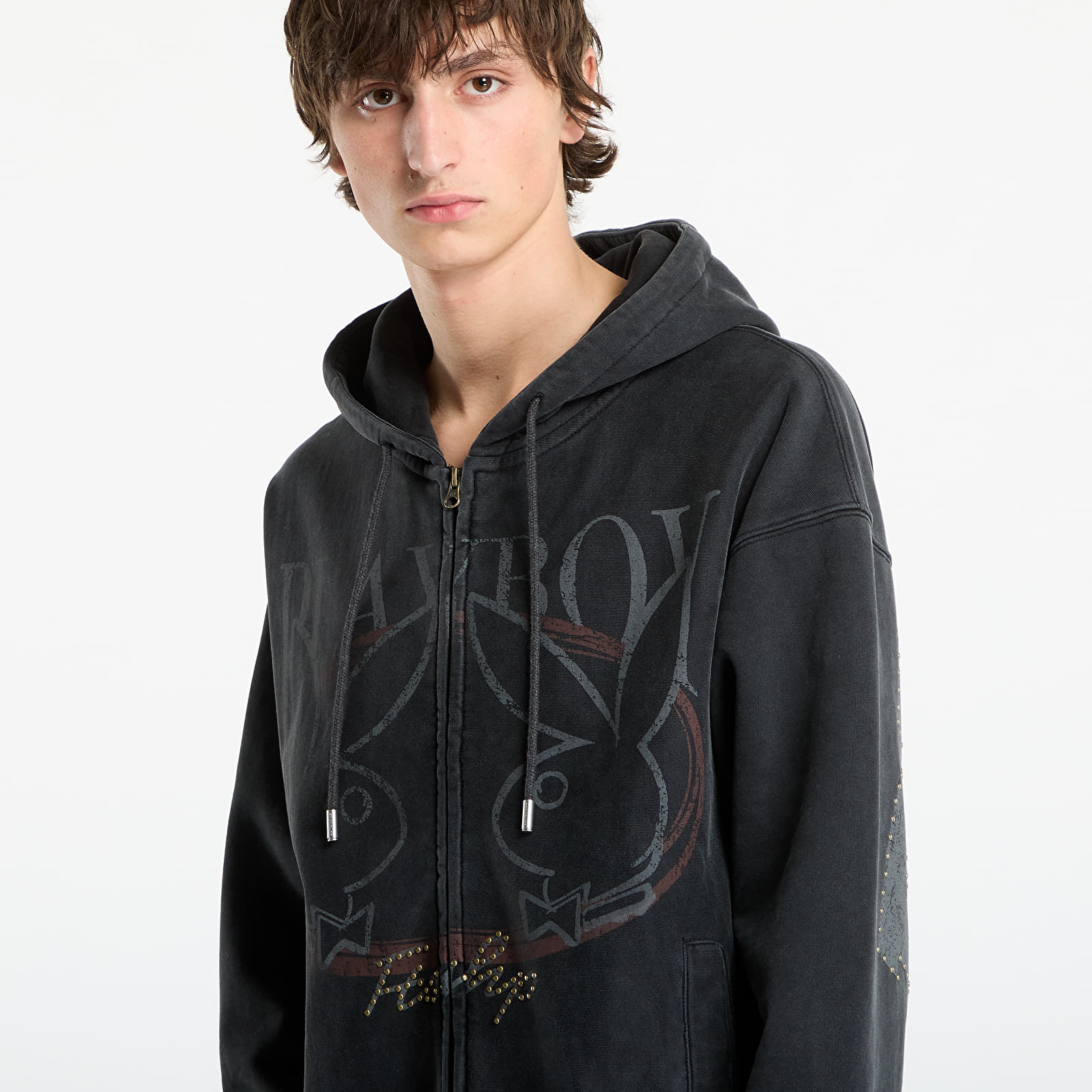 Hupparit ja collegepaidat Playboy x FTSHP Zip-Up Hoodie UNISEX Black