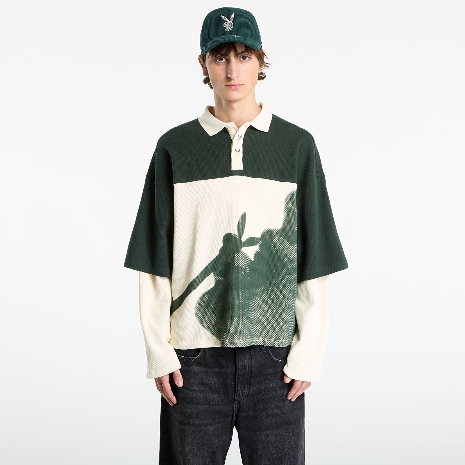 T-paidat Playboy x FTSHP Double Sleeve Polo UNISEX Green