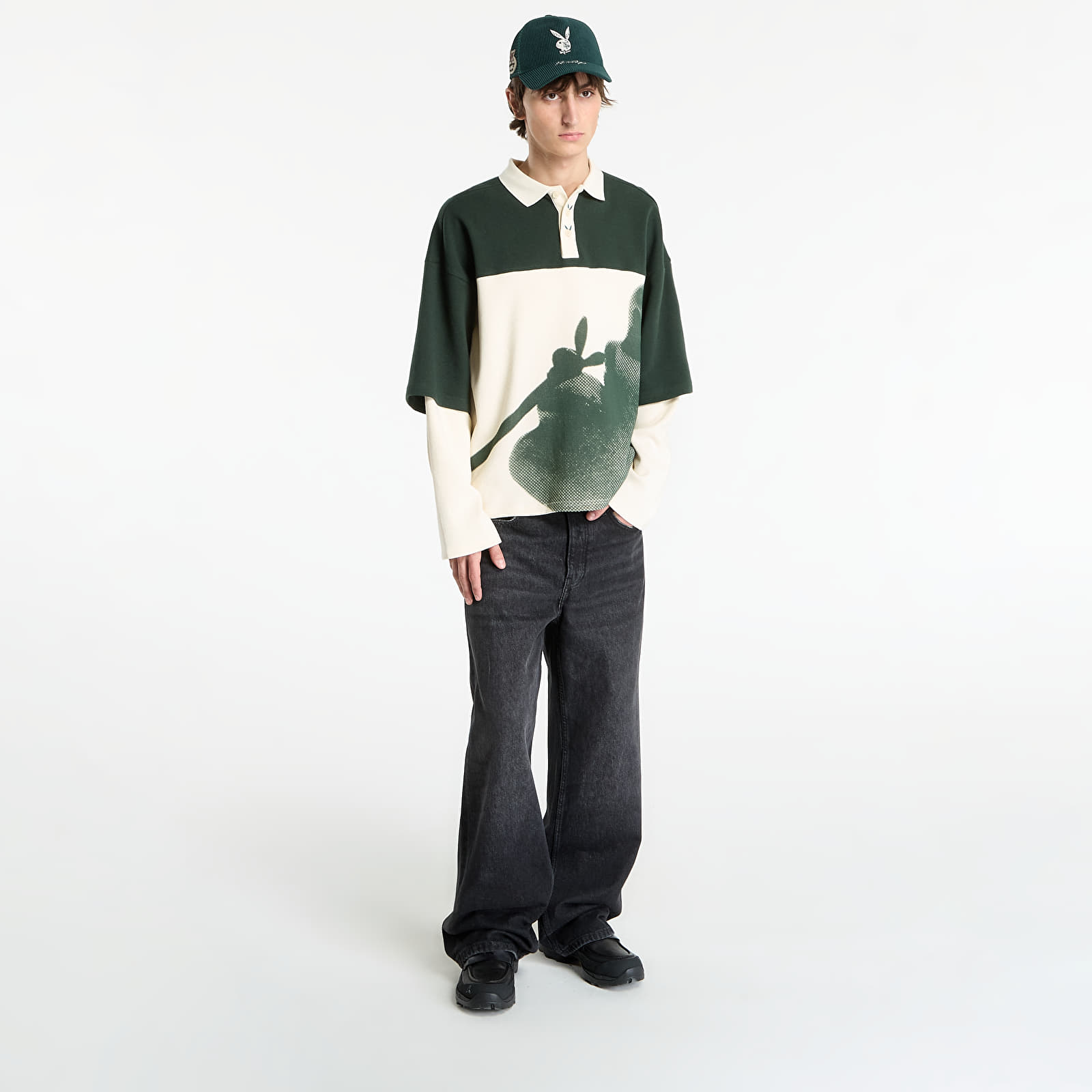 T-paidat Playboy x FTSHP Double Sleeve Polo UNISEX Green
