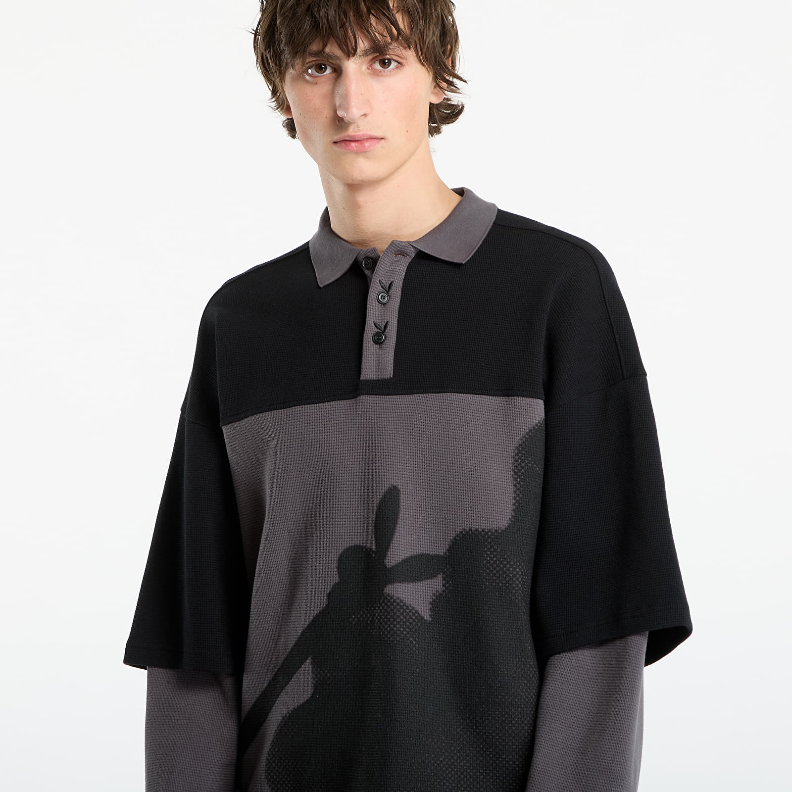 T-paidat Playboy x FTSHP Double Sleeve Polo UNISEX Black